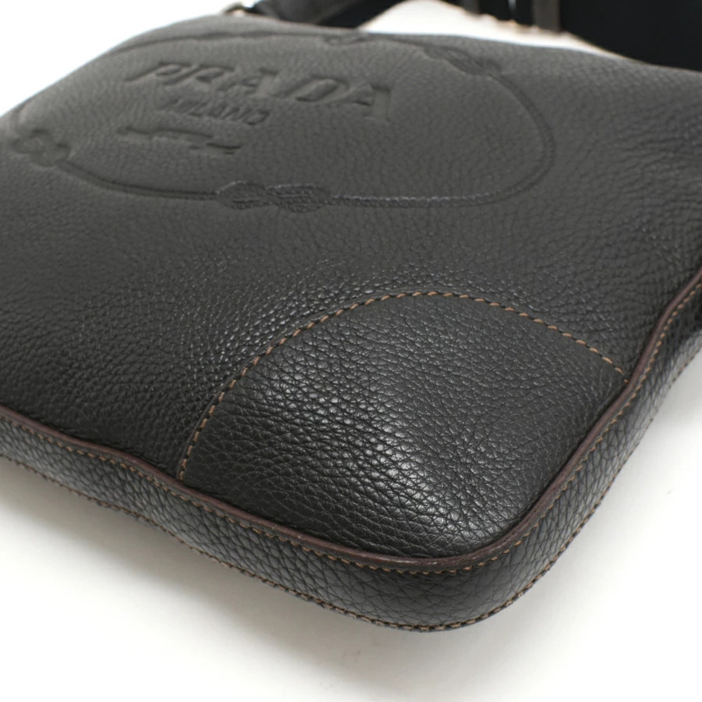 Prada Crossbody Shoulder Bag VITELLO DAINO Leather Nero Black - Picture 5 of 8